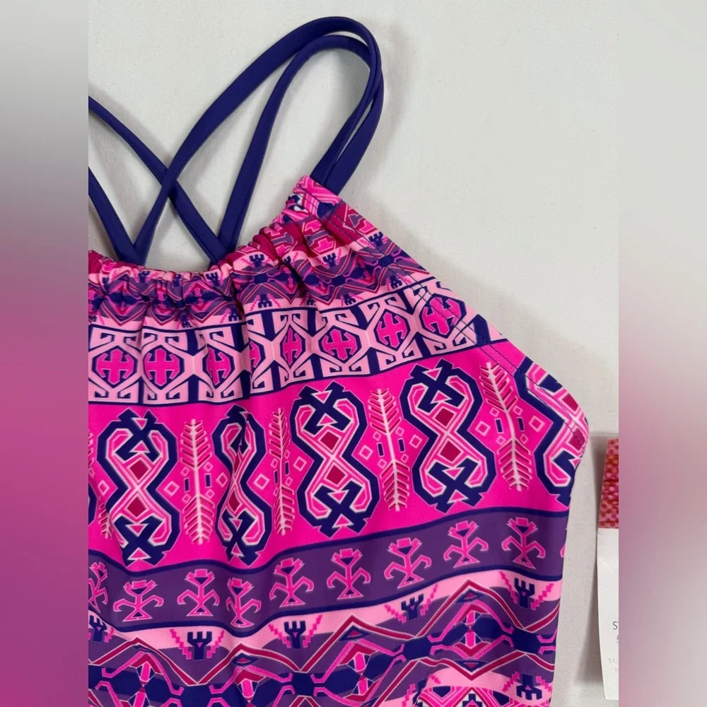 NWT KANU SURF Girls’ Mahina Halter Strappy Back Bohemian Sporty‎ One Piece 12